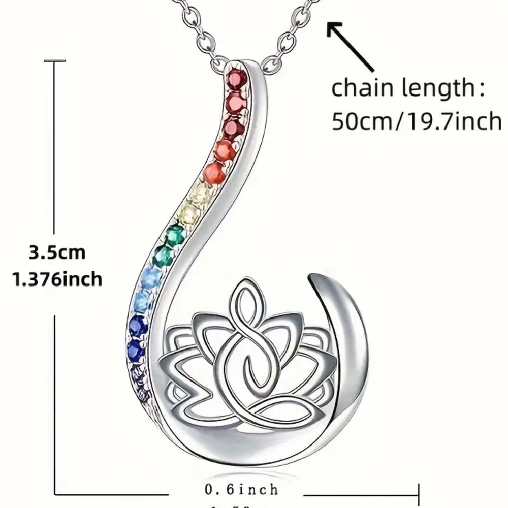 Lotus Rainbow Chakra necklace - Picture 4 of 4